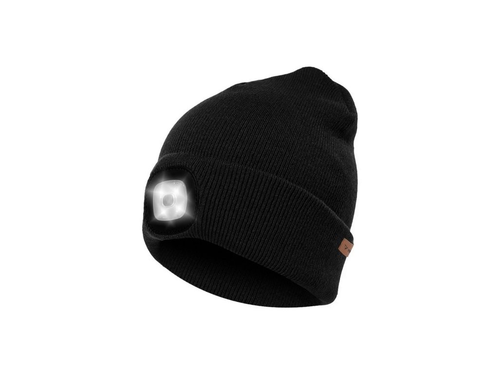 Zimní čepice s baterkou - černá Trizand 22663
